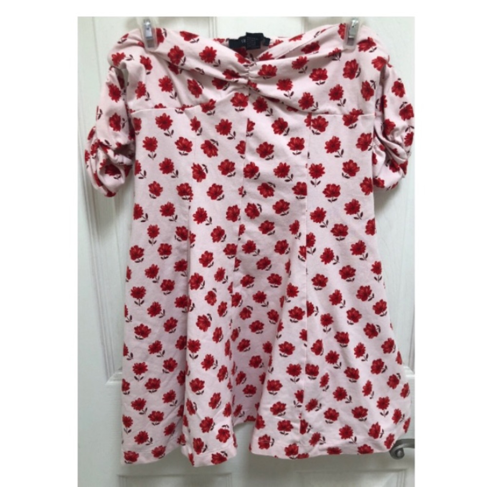 Forever 21 Off the Shoulder Dress w/ Red Flowers